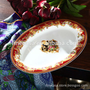 14 Inches Luxury Fine Bone China Oval Dinner Plate of Dream Wedding